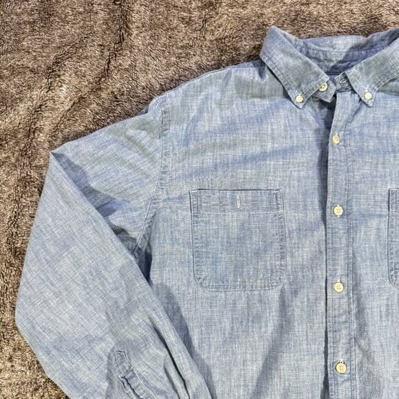 Chap's By Ralph Lauren Men's Button Down Long Sleeve Denim Shirt Sz L - Picture 3 of 7